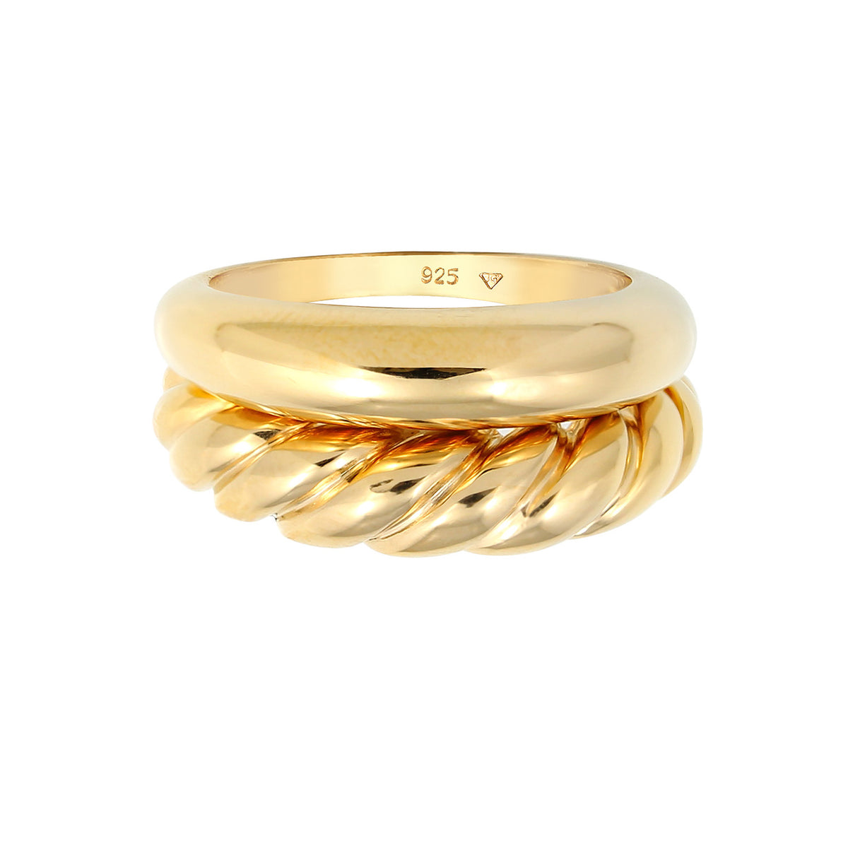 Gold - Elli PREMIUM | Bandring | 925 Sterling Silber vergoldet
