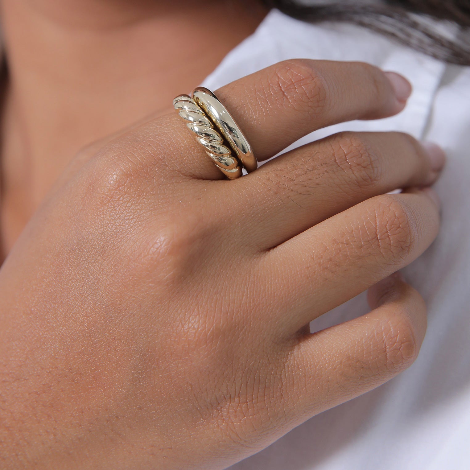 Gold - Elli PREMIUM | Bandring | 925 Sterling Silber vergoldet