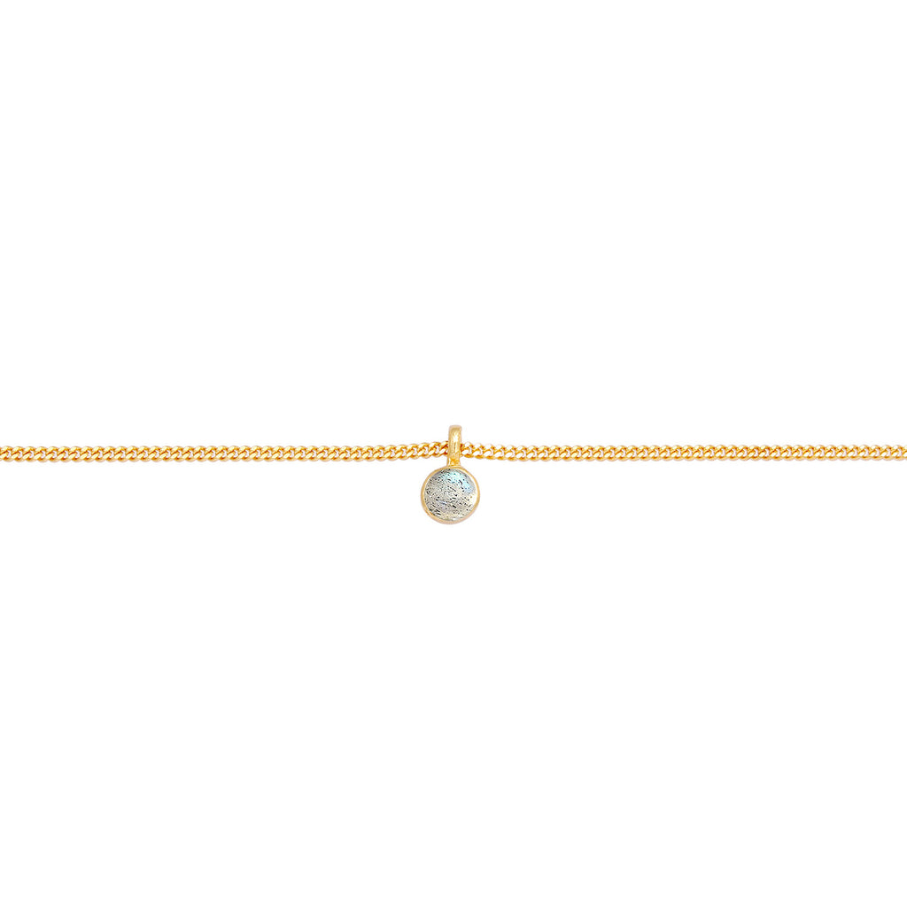 Gold - Elli | Choker | Labradorit (Grau) | 925 Sterling Silber vergoldet