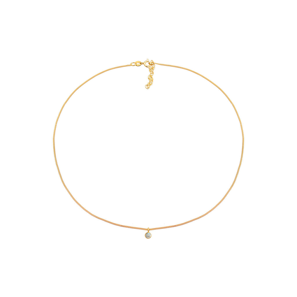 Gold - Elli | Choker | Labradorit (Grau) | 925 Sterling Silber vergoldet