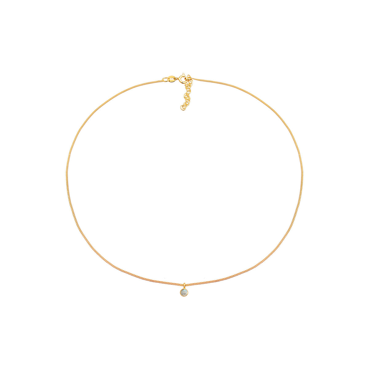 Gold - Elli | Choker | Labradorit (Grau) | 925 Sterling Silber vergoldet
