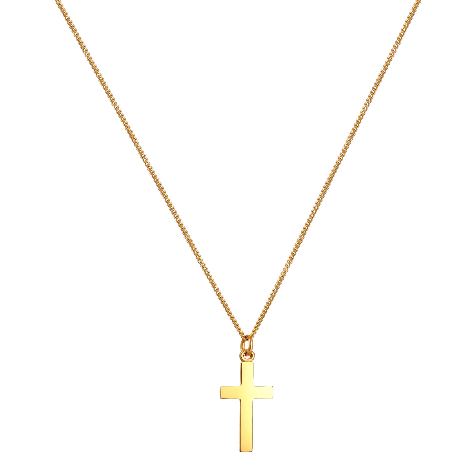 Gold - Elli | Halskette Kreuz | 925 Sterling Silber vergoldet