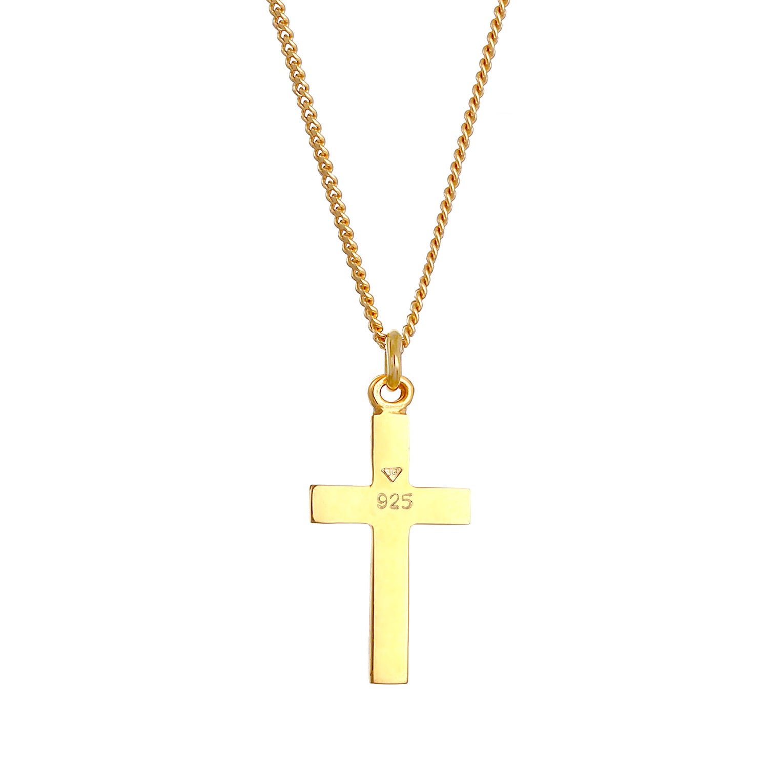 Gold - Elli | Halskette Kreuz | 925 Sterling Silber vergoldet