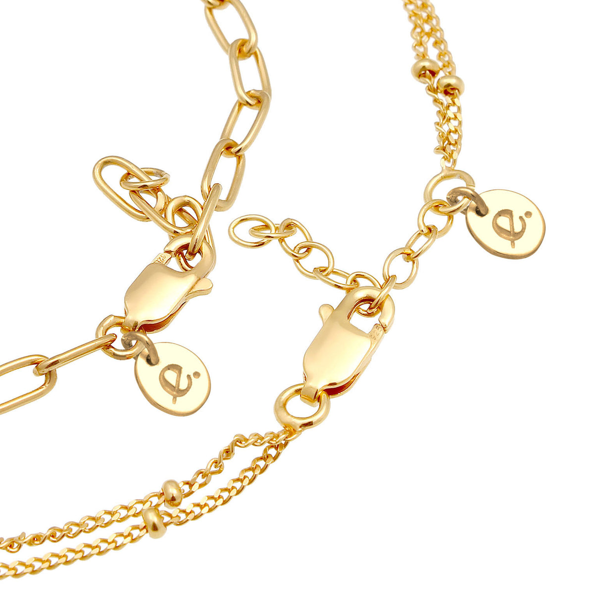 Gold - Elli PREMIUM | Kugel-Armbandset | 925 Sterling Silber vergoldet