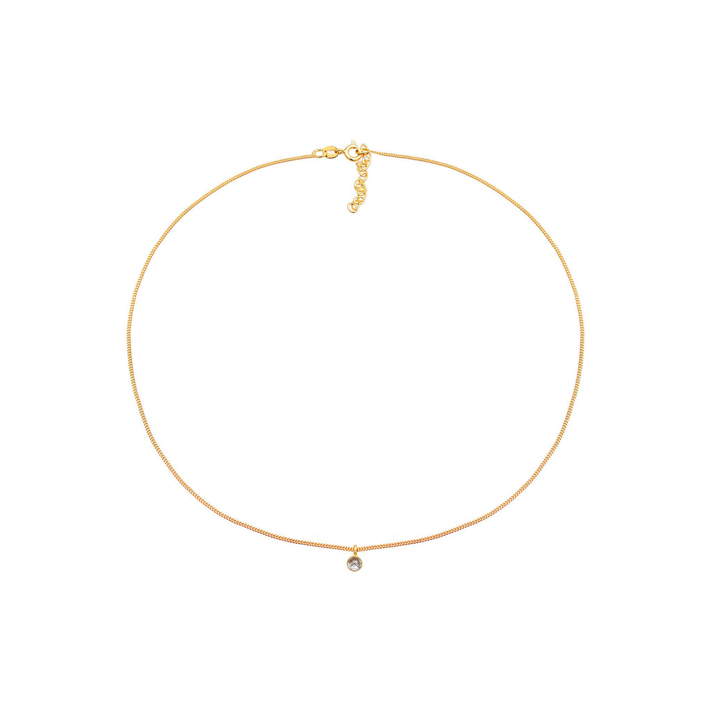 Gold - Elli | Choker | Quarz (Transparent) | 925 Sterling Silber vergoldet
