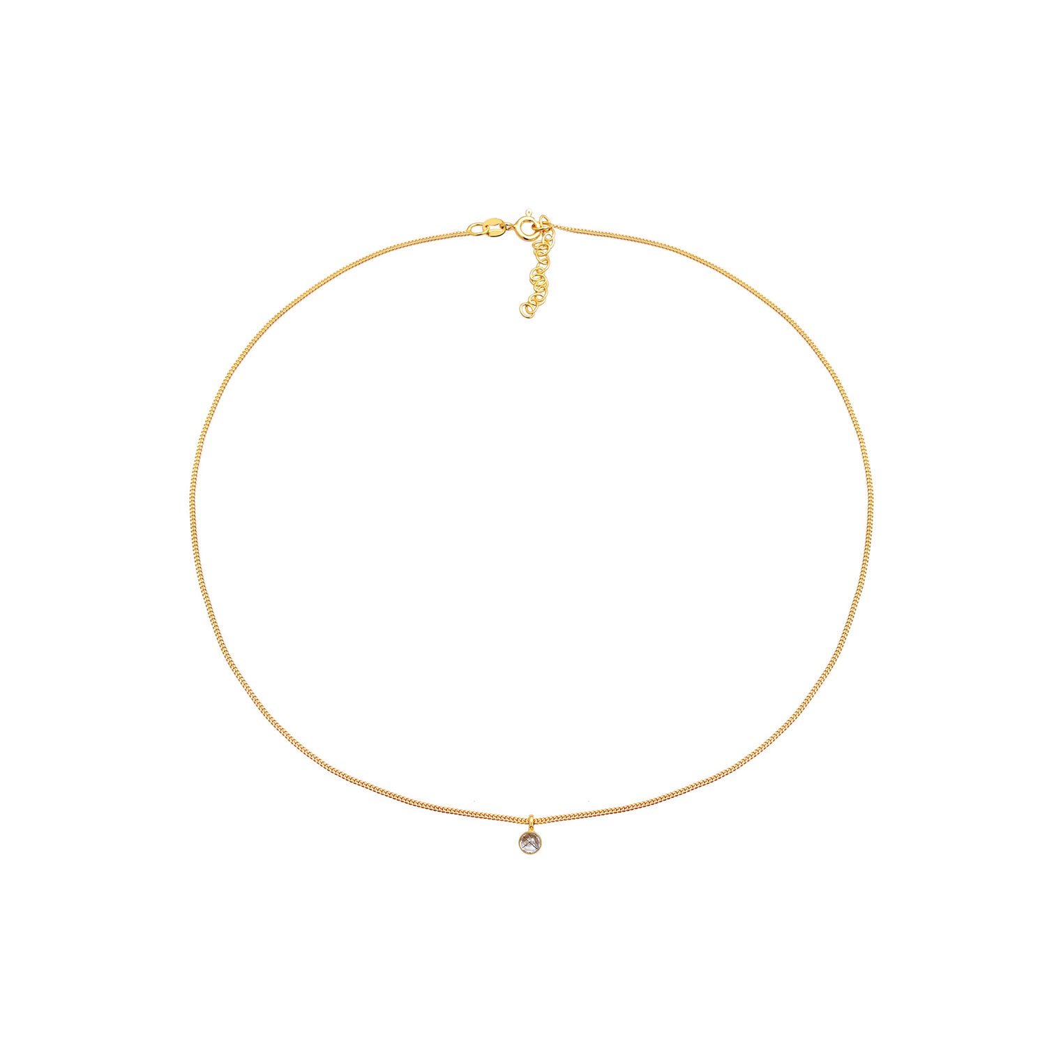 Gold - Elli | Choker | Quarz (Transparent) | 925 Sterling Silber vergoldet