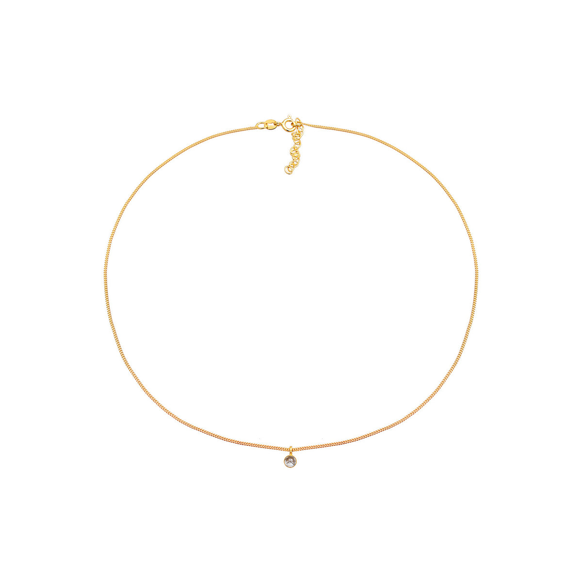 Gold - Elli | Choker | Quarz (Transparent) | 925 Sterling Silber vergoldet