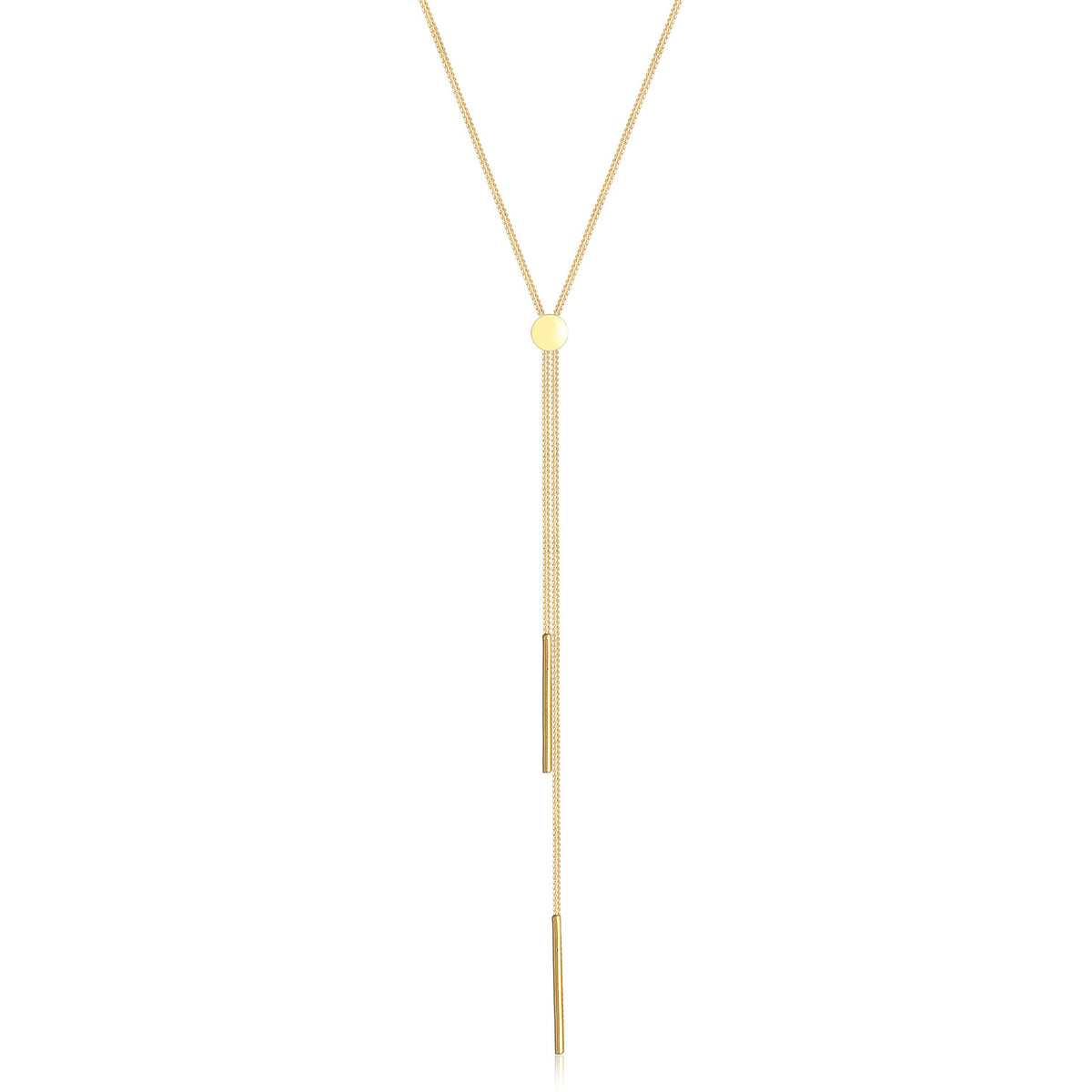 Gold - Elli | Y-Halskette Stab | 925er Sterling Silber vergoldet
