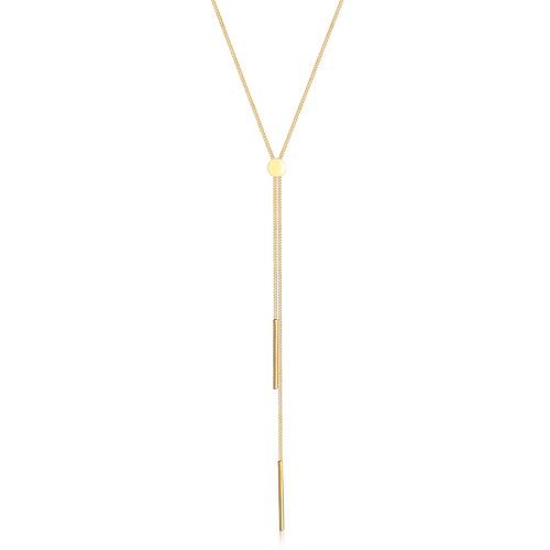 Gold - Elli | Y-Halskette Stab | 925er Sterling Silber vergoldet