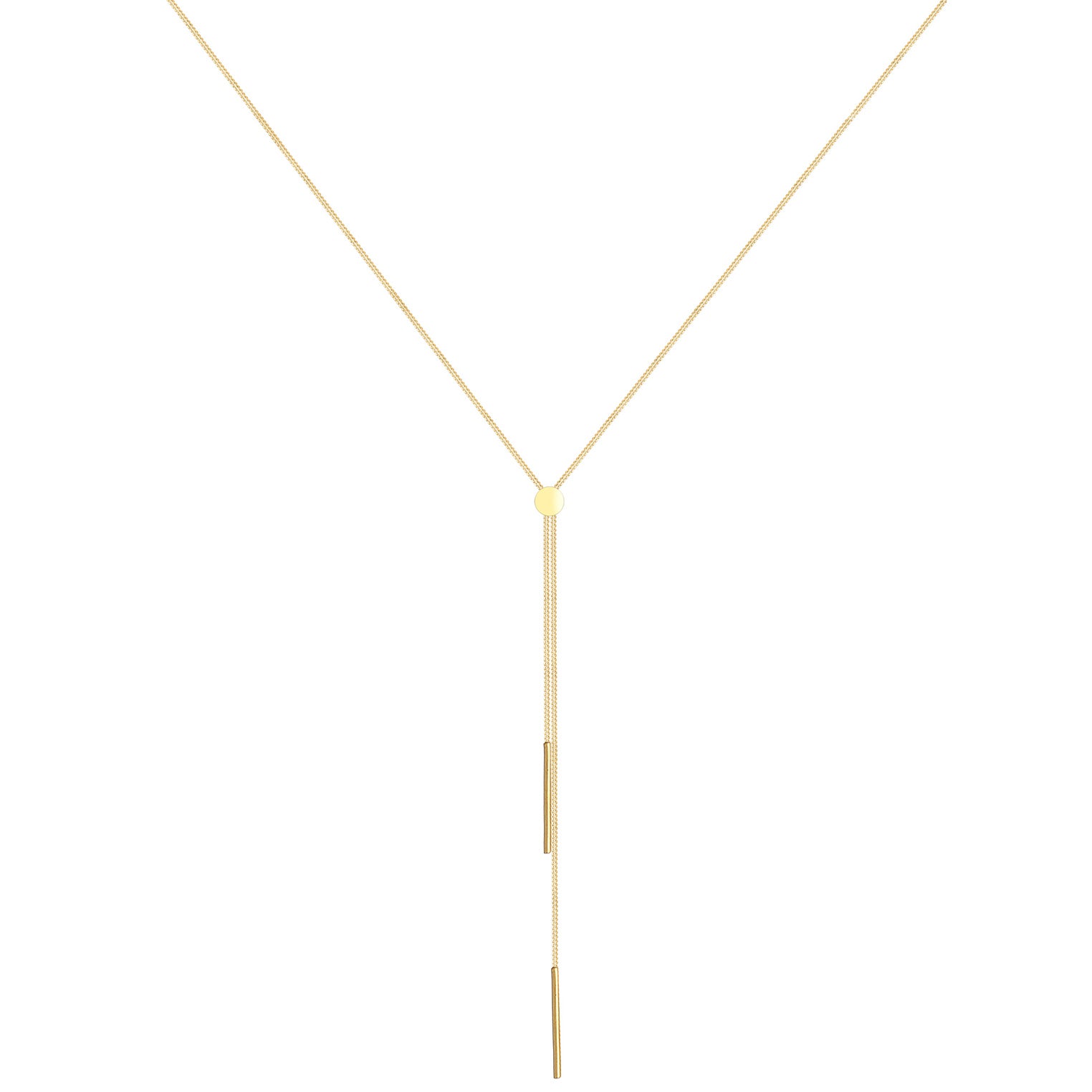 Gold - Elli | Y-Halskette Stab | 925er Sterling Silber vergoldet