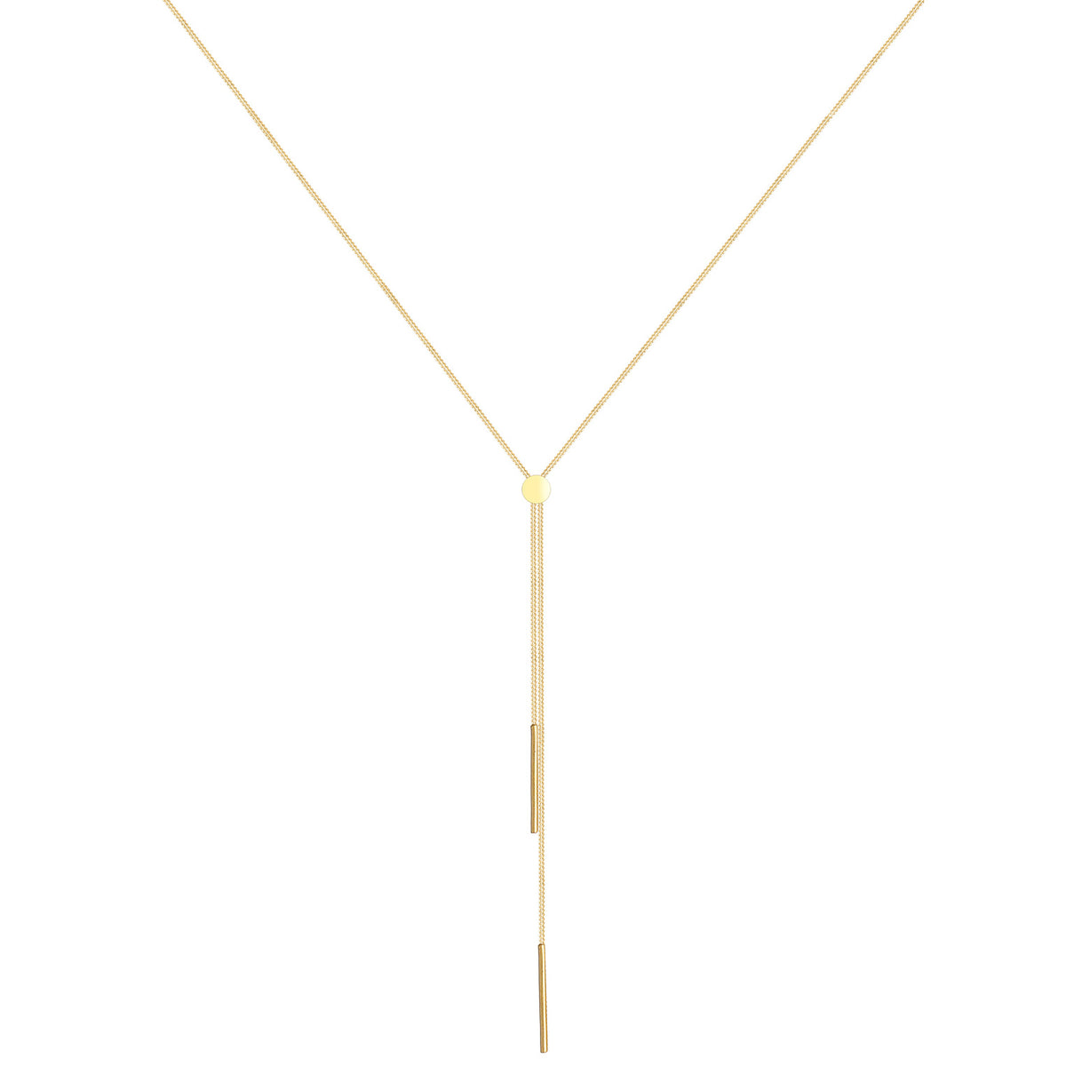 Gold - Elli | Y-Halskette Stab | 925er Sterling Silber vergoldet
