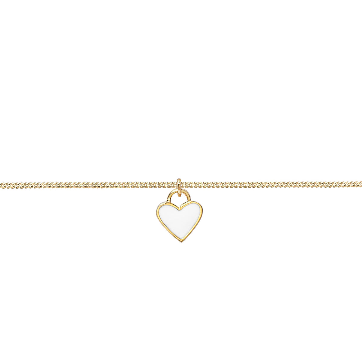 Weiß - Elli | Choker Herz | Emaille | 925er Sterling Silber vergoldet