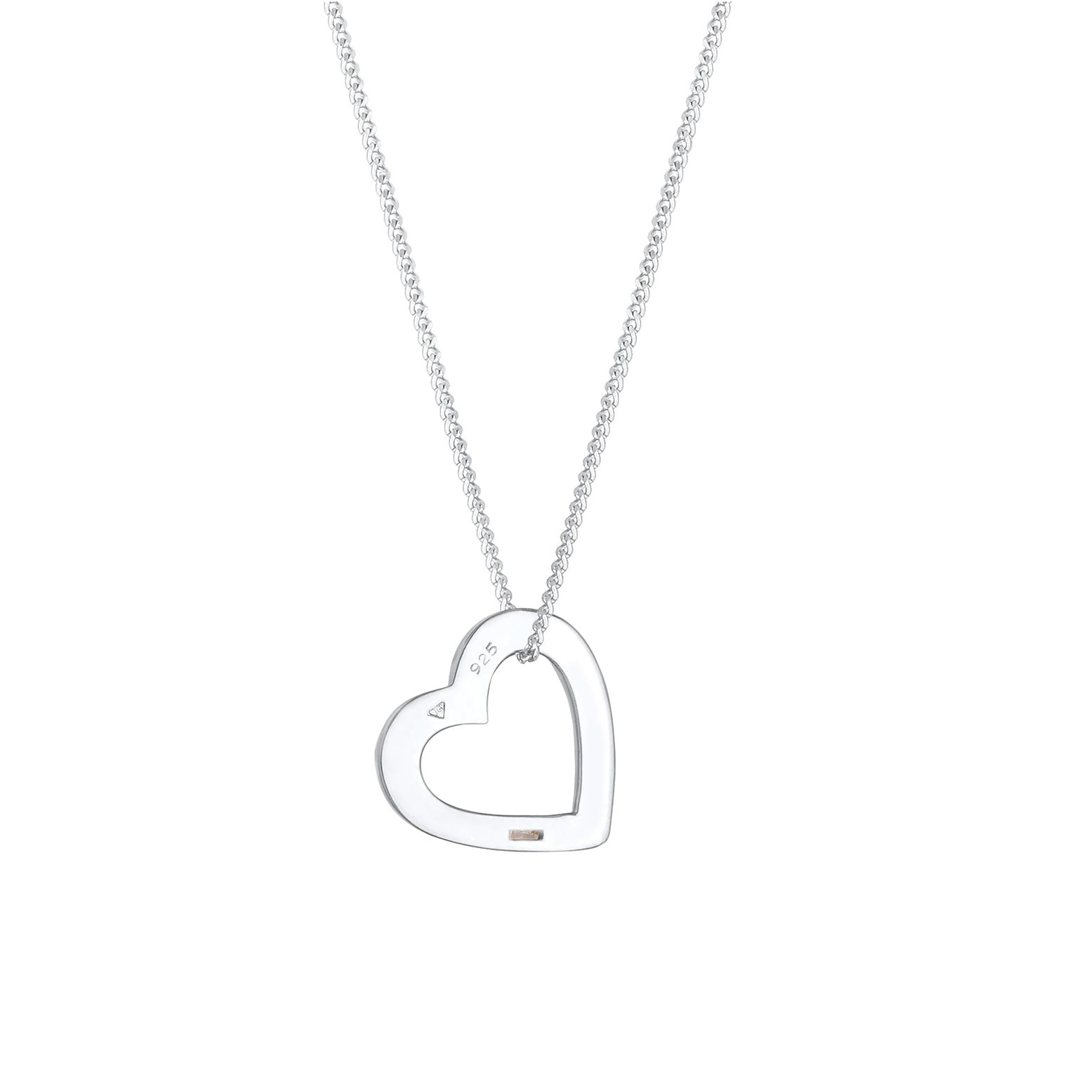 Silber - Elli | Halskette Herz | Zirkonia Kristall (Weiß) | 925er Sterling Silber