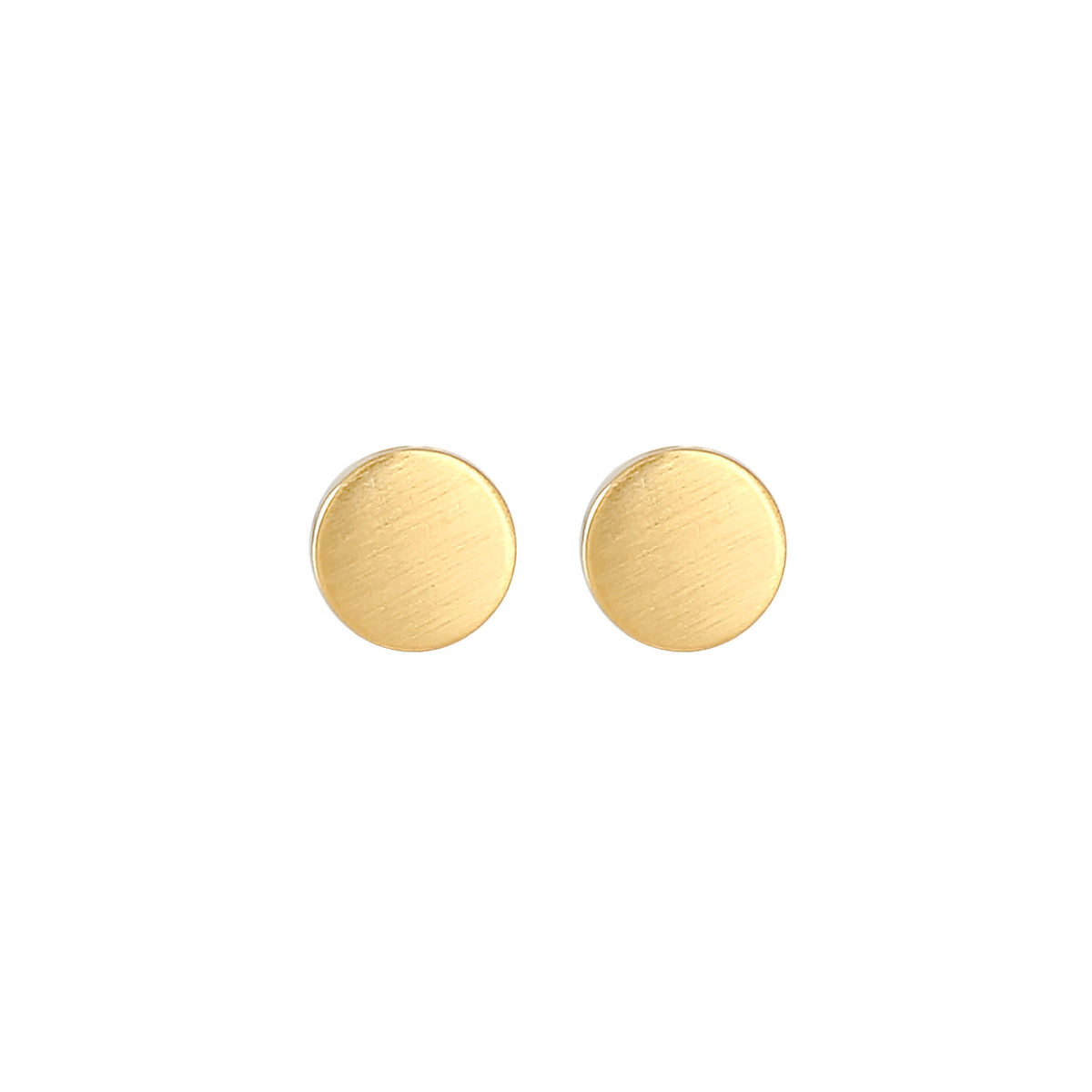 Gold - Elli | Ohrstecker Plättchen Matt | 925 Sterling Silber vergoldet