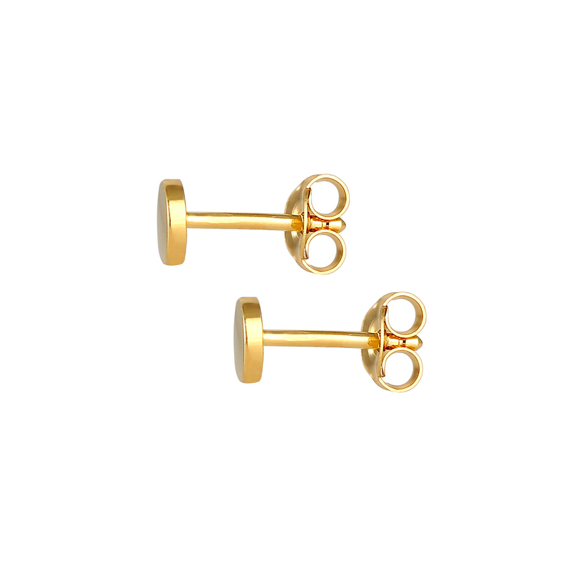 Gold - Elli | Ohrstecker Plättchen Matt | 925 Sterling Silber vergoldet