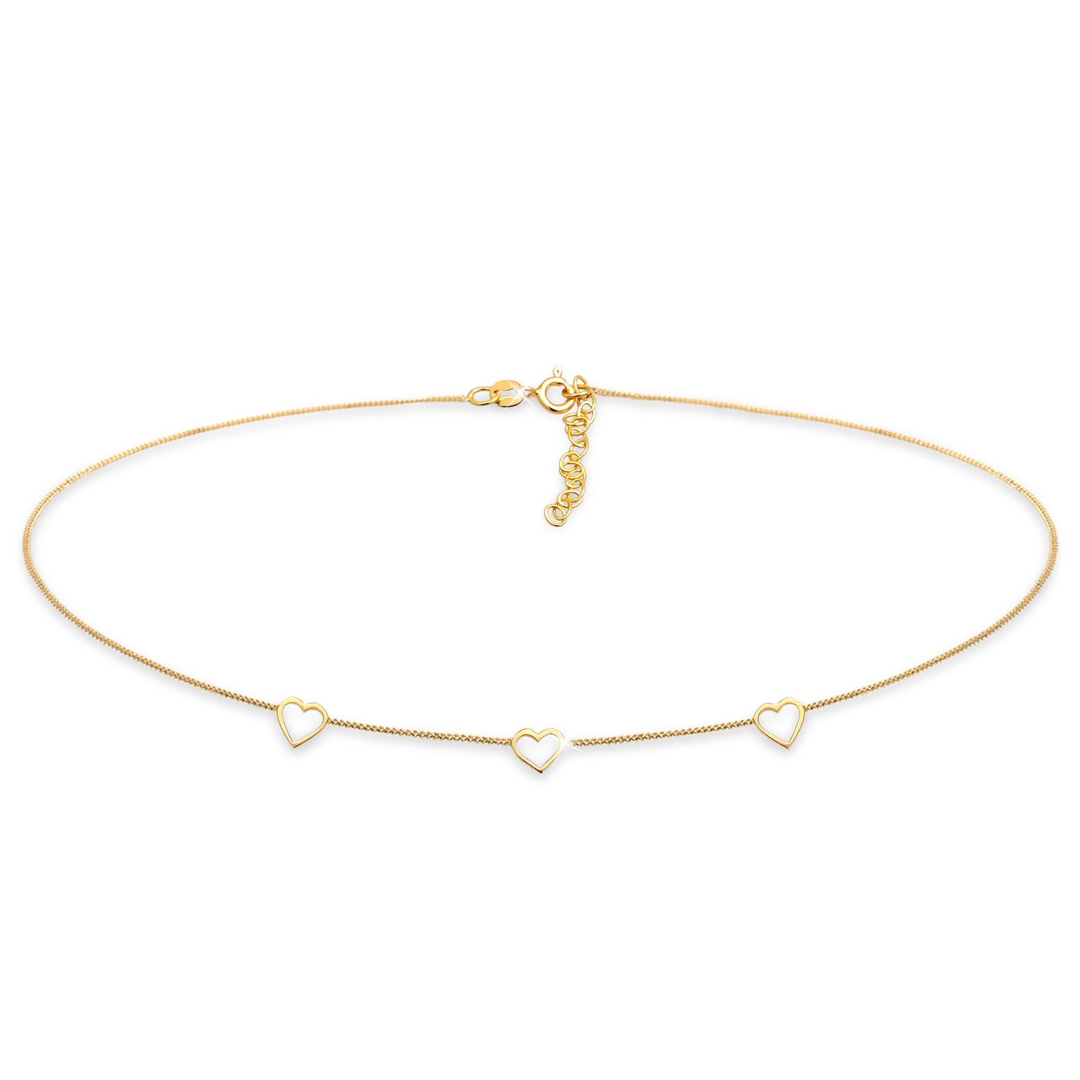 Gold - Elli | Choker Herz | 925 Sterling Silber vergoldet