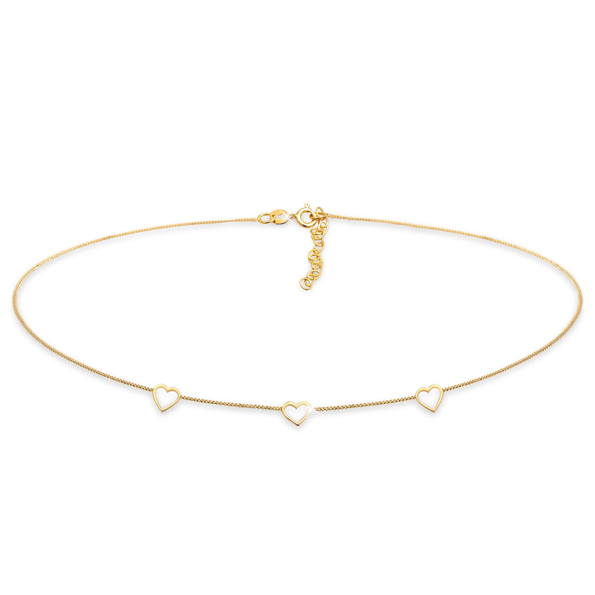 Gold - Elli | Choker Herz | 925 Sterling Silber vergoldet