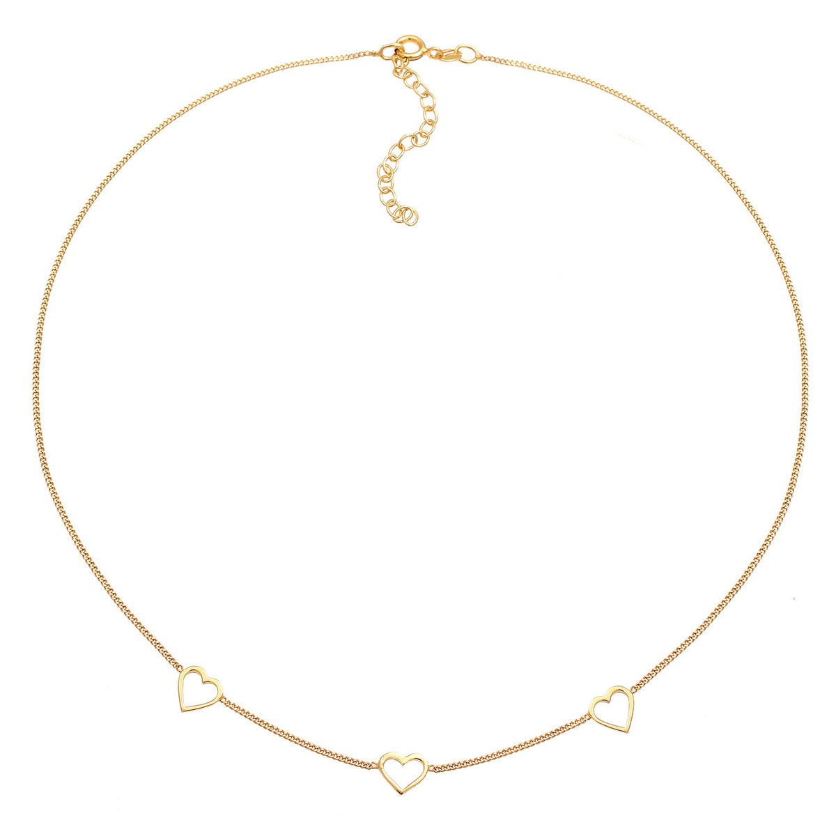 Gold - Elli | Choker Herz | 925 Sterling Silber vergoldet