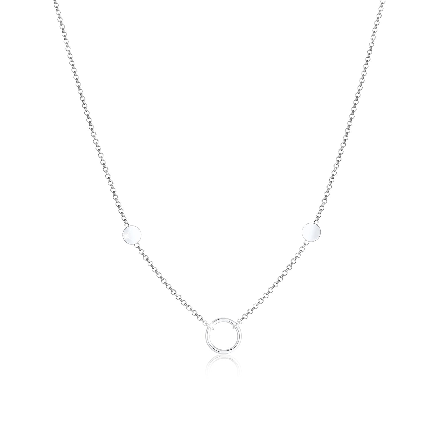 Silber - Elli | Halskette Kreis | 925er Sterling Silber