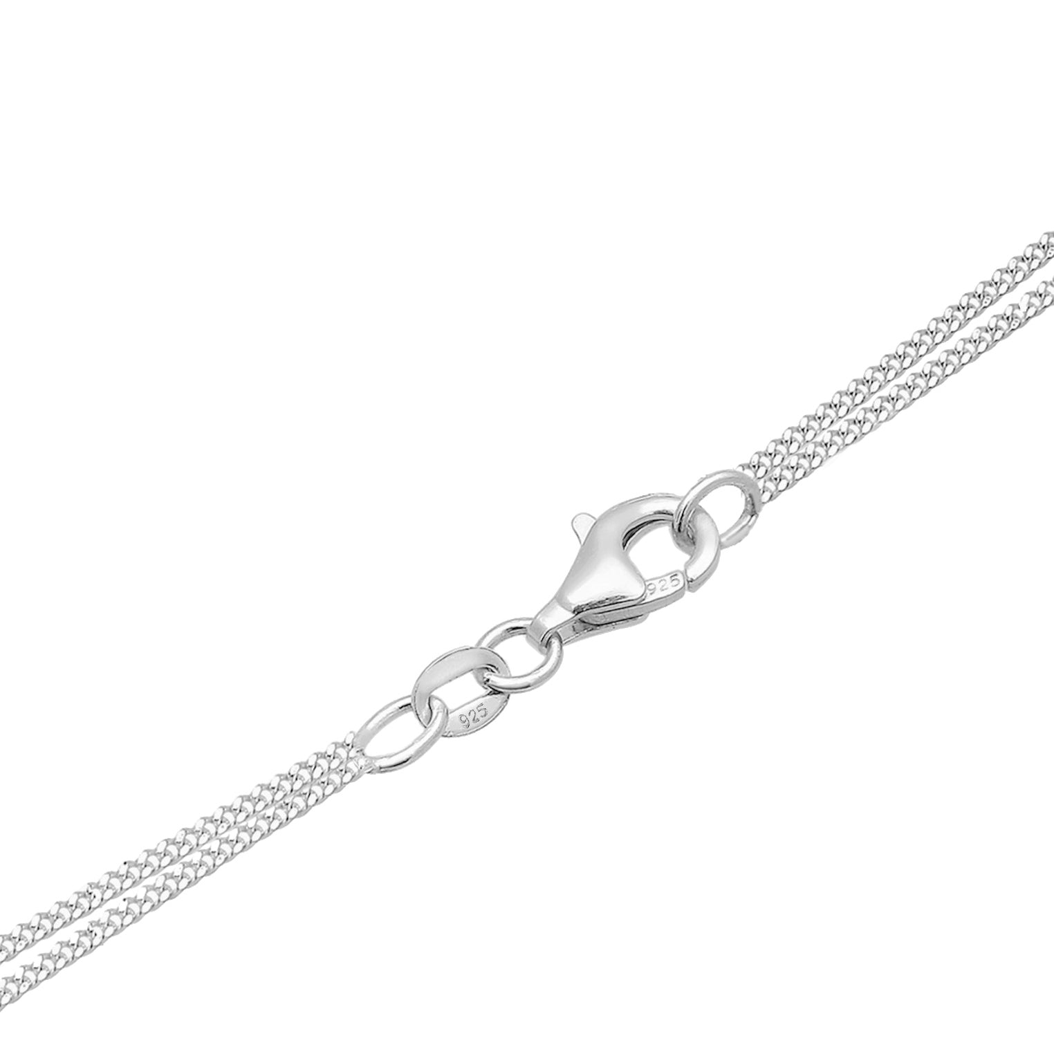 Silber - Elli | Layer-Halskette Herz | Mit Kristallen von Swarovski® (Weiß) | 925er Sterling Silber