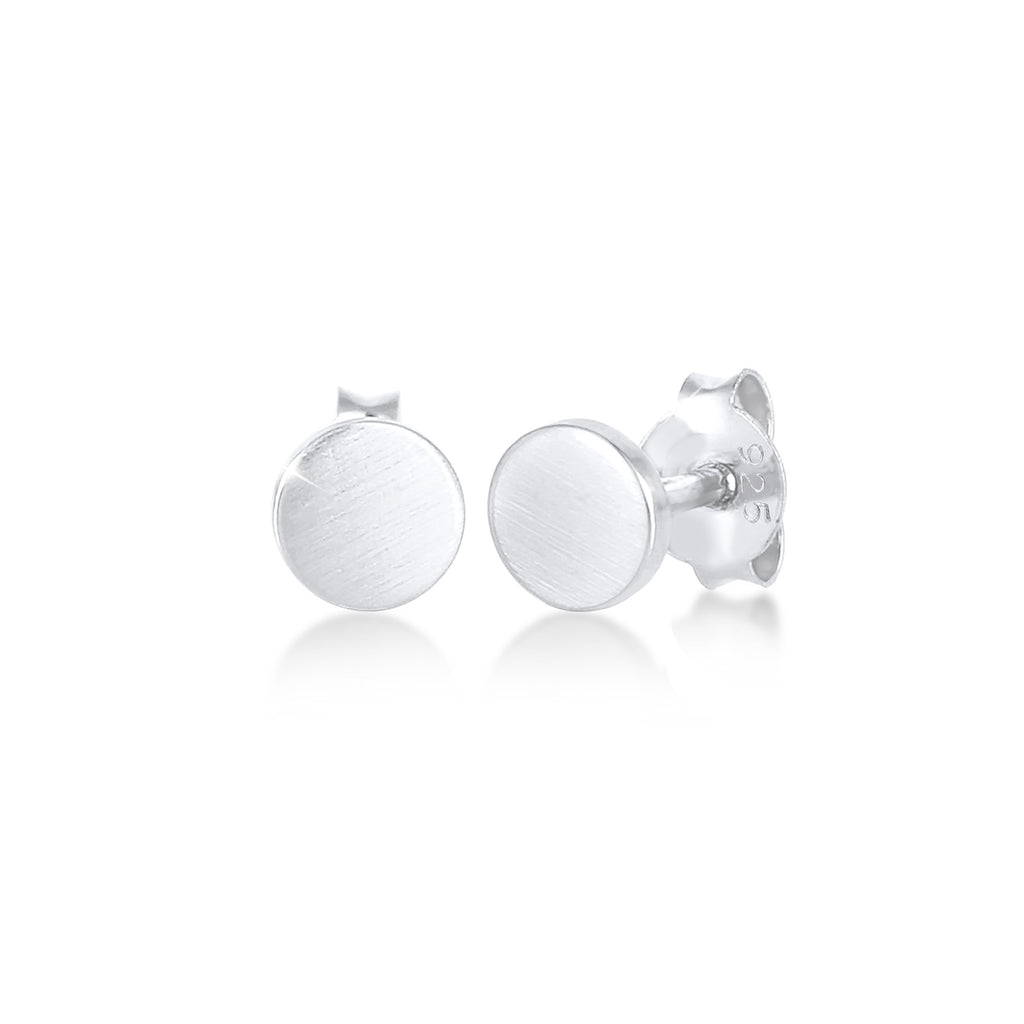 Silber - Elli | Ohrstecker Plättchen Matt | 925 Sterling Silber