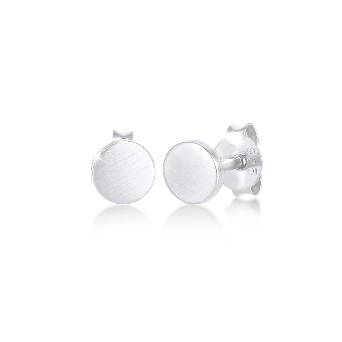 Silber - Elli | Ohrstecker Plättchen Matt | 925 Sterling Silber