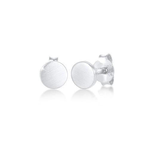 Silber - Elli | Ohrstecker Plättchen Matt | 925 Sterling Silber