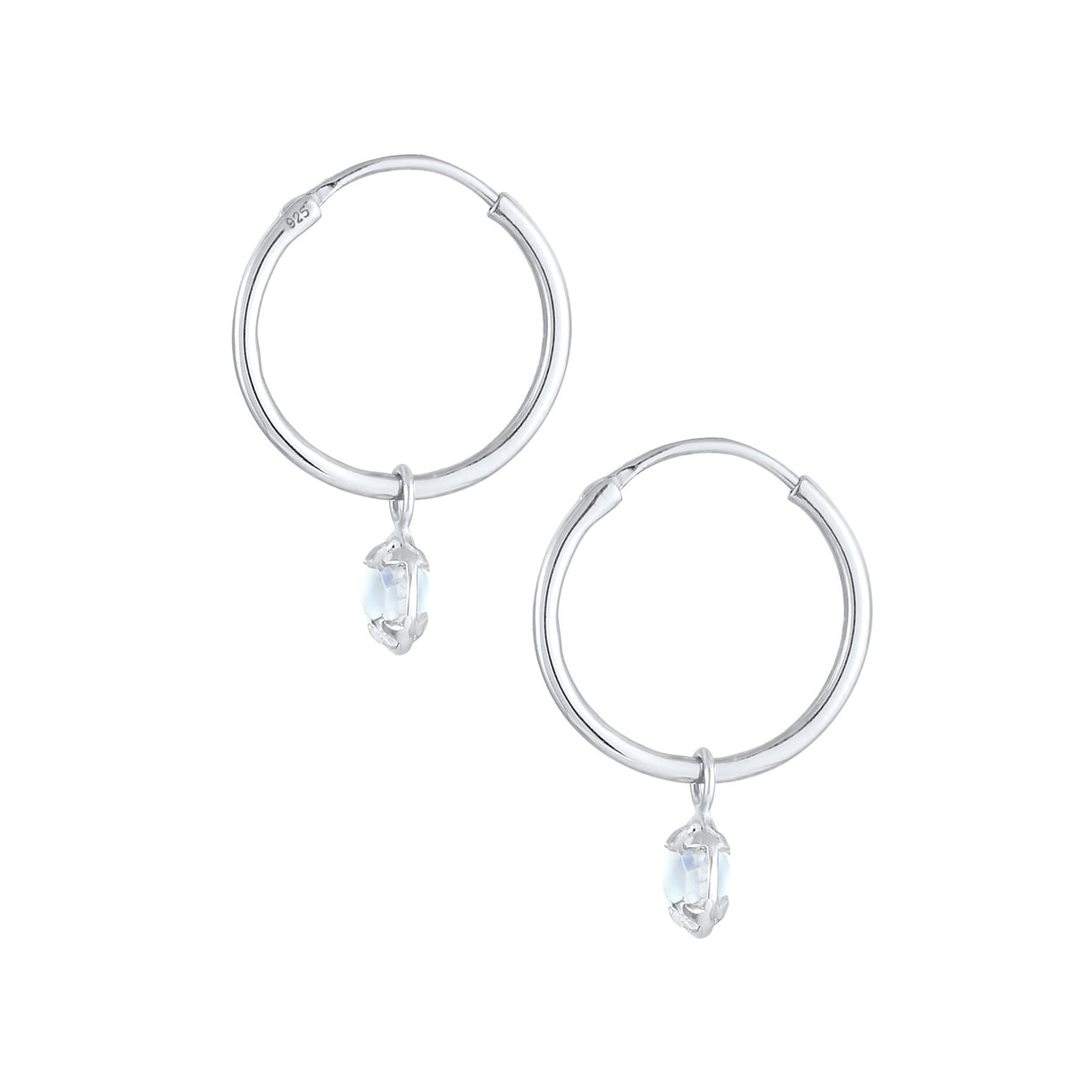 Silber - Elli | Ohrhänger | Kristall ( Weiß ) | 925er Sterling Silber
