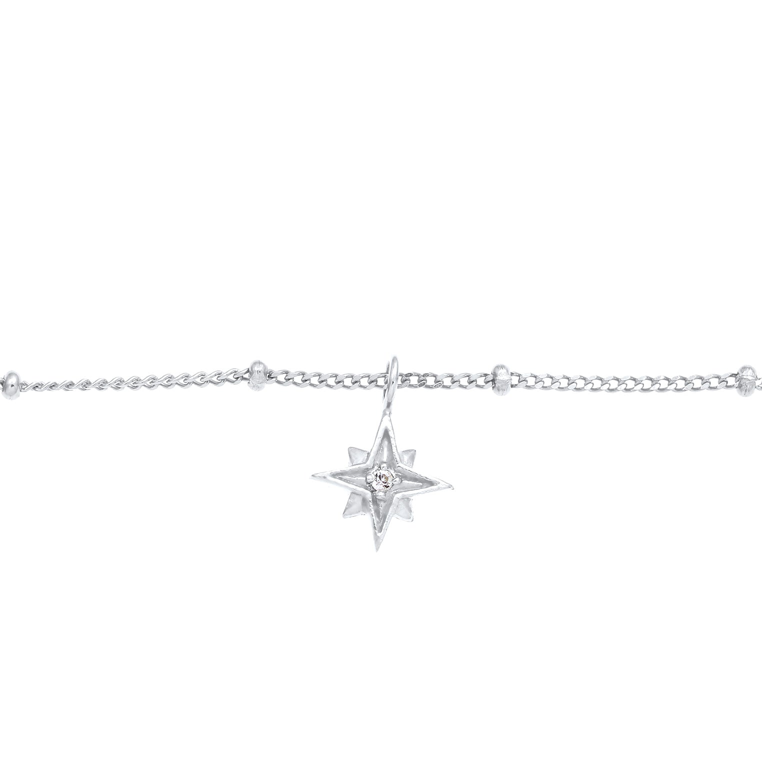 Silber - Elli | Kugel-Choker Astro | Mit Kristallen von Swarovski® (Weiß) | 925er Sterling Silber