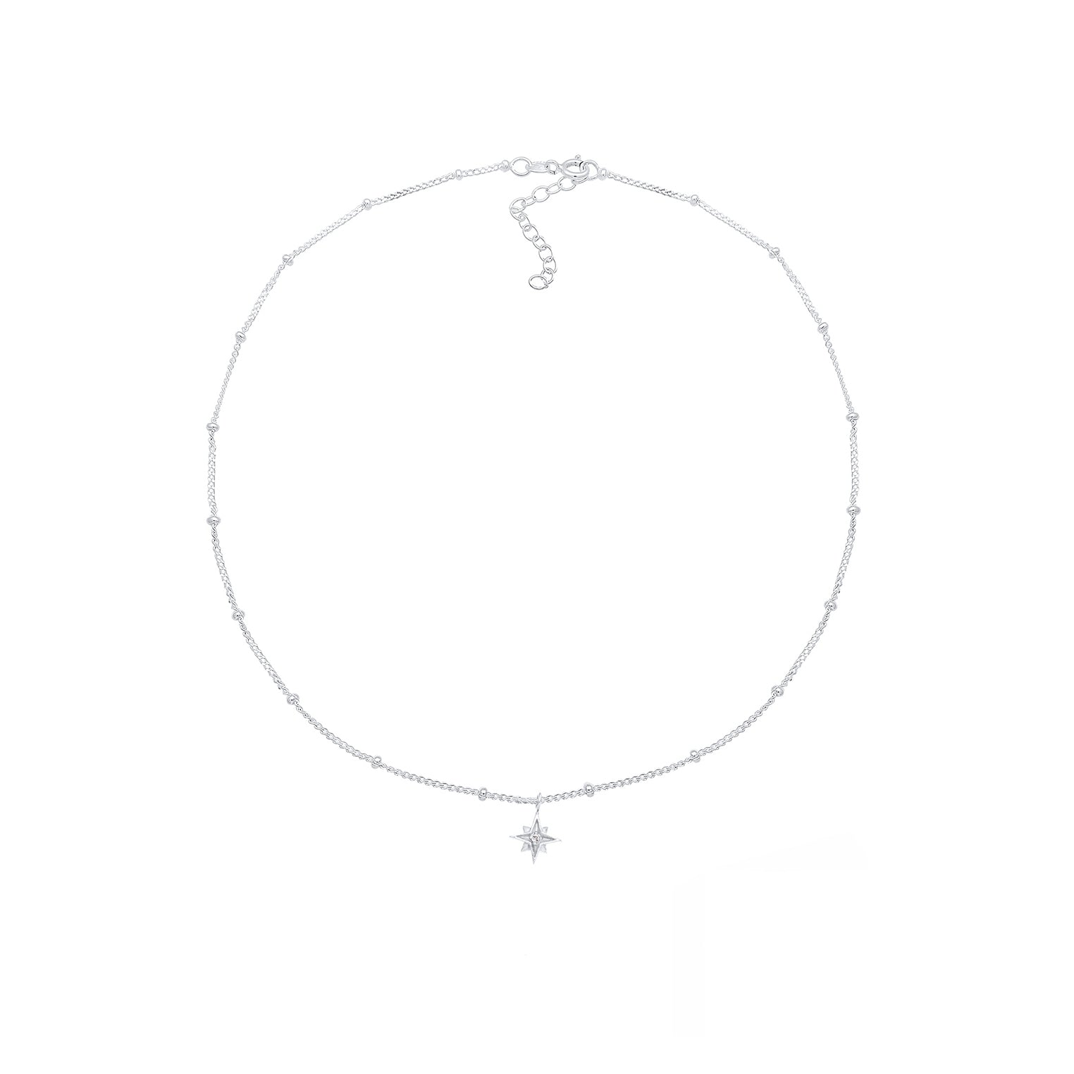 Silber - Elli | Kugel-Choker Astro | Mit Kristallen von Swarovski® (Weiß) | 925er Sterling Silber