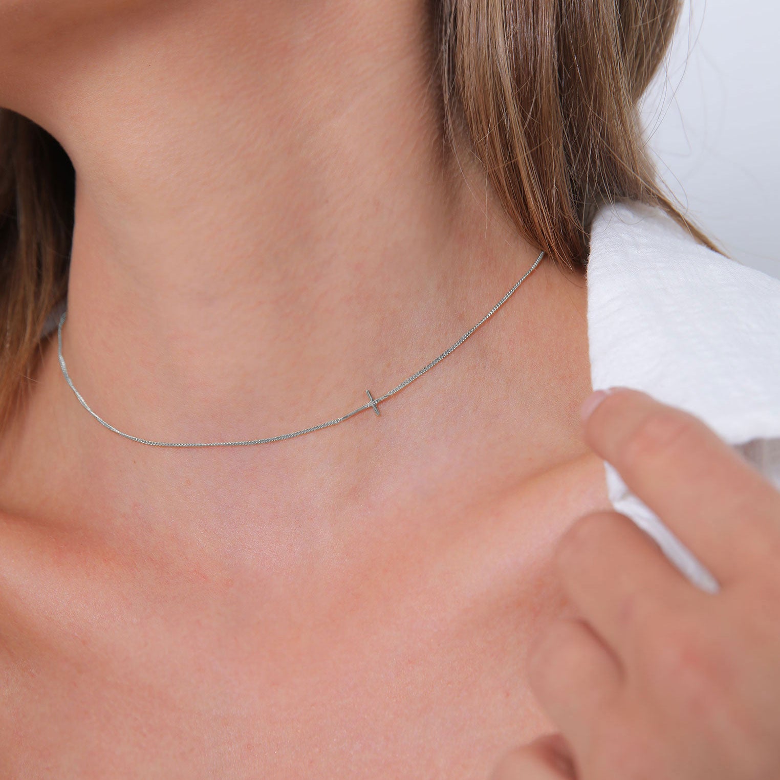 Plain silver clearance choker necklace