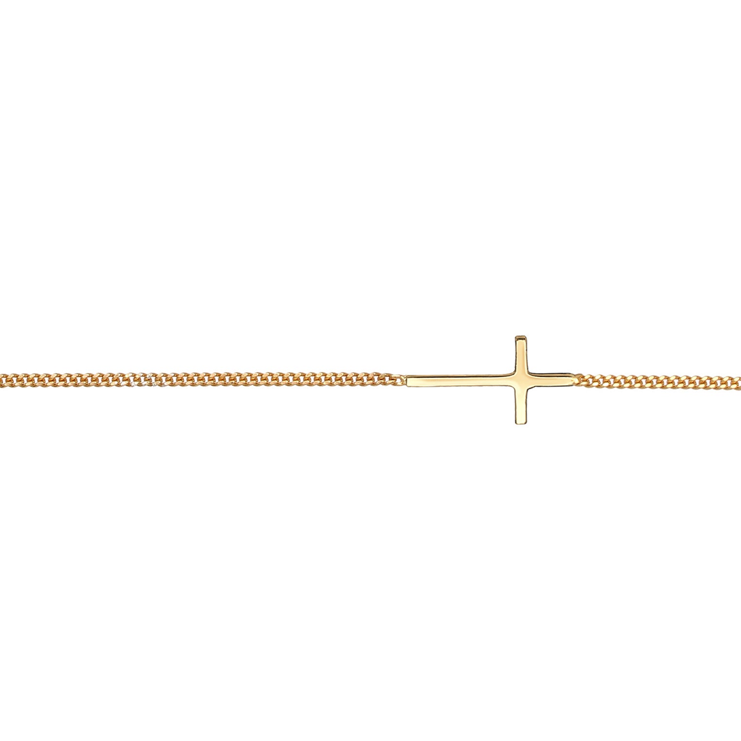 Gold - Elli | Choker Kreuz | 925 Sterling Silber vergoldet