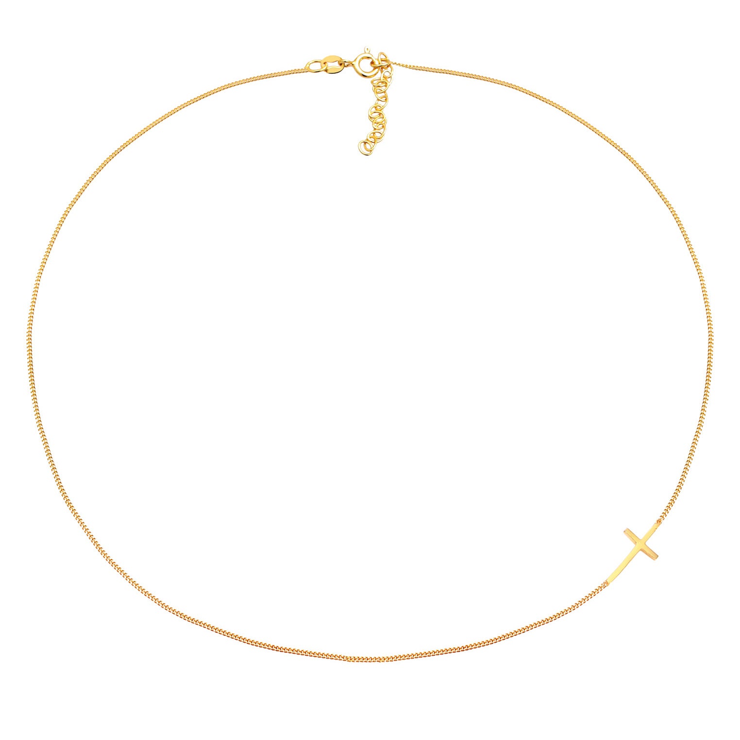 Gold - Elli | Choker Kreuz | 925 Sterling Silber vergoldet