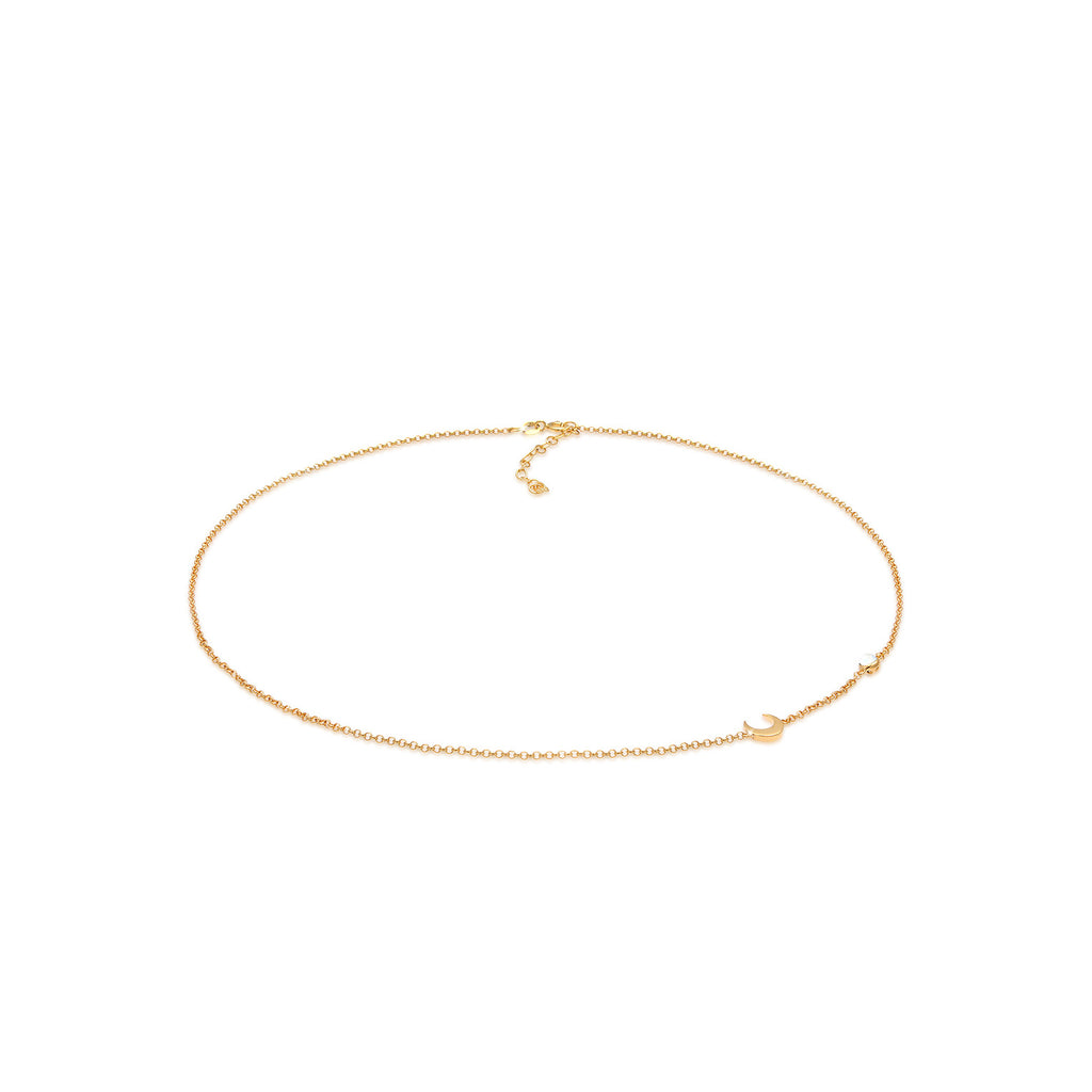 Gold - Elli | Halskette Astro | Mondstein (Weiß) | 925 Sterling Silber vergoldet