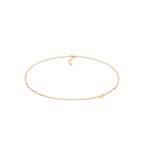 Gold - Elli | Halskette Astro | Mondstein (Weiß) | 925 Sterling Silber vergoldet