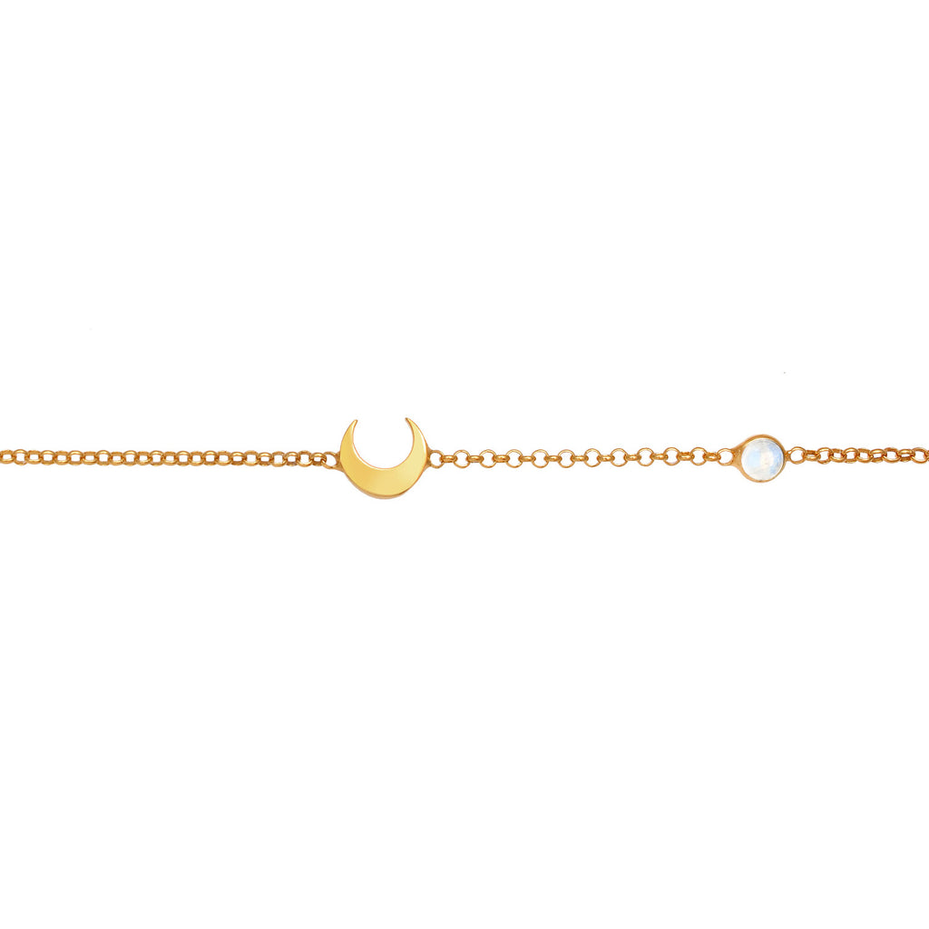 Gold - Elli | Halskette Astro | Mondstein (Weiß) | 925 Sterling Silber vergoldet