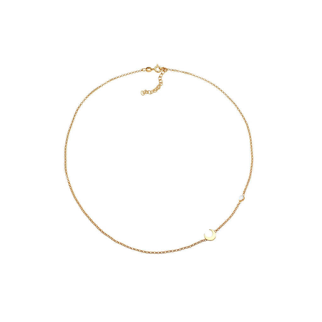 Gold - Elli | Halskette Astro | Mondstein (Weiß) | 925 Sterling Silber vergoldet