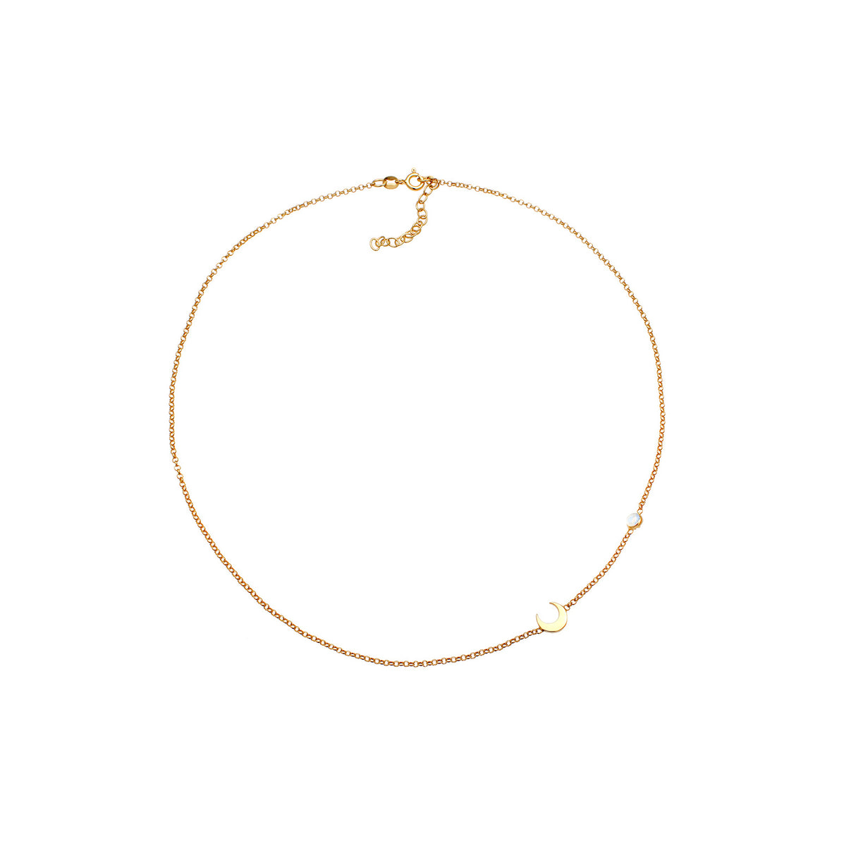 Gold - Elli | Halskette Astro | Mondstein (Weiß) | 925 Sterling Silber vergoldet