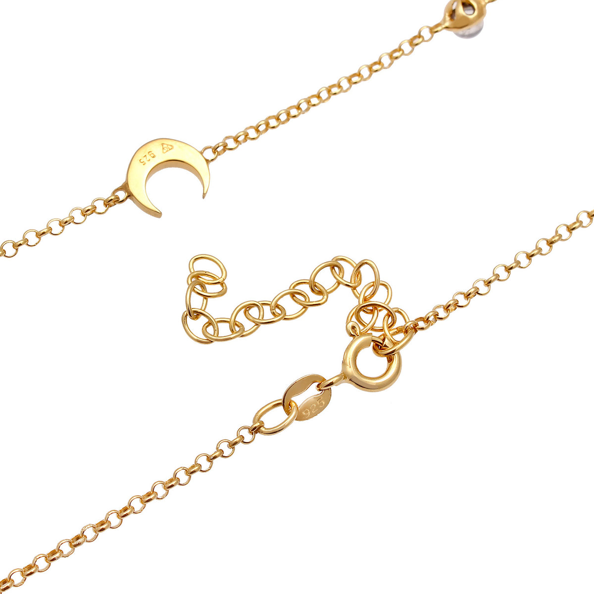 Gold - Elli | Halskette Astro | Mondstein (Weiß) | 925 Sterling Silber vergoldet