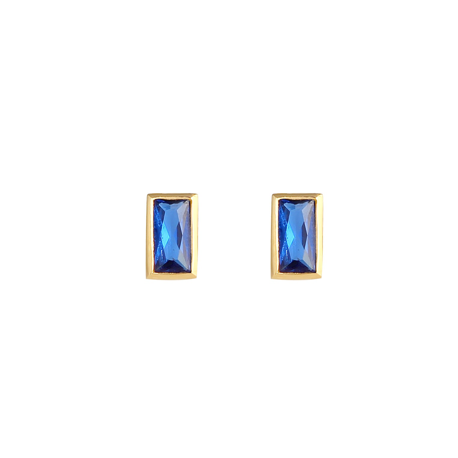 Blau - Elli | Ohrstecker | Saphir ( Blau ) | 925 Sterling Silber vergoldet