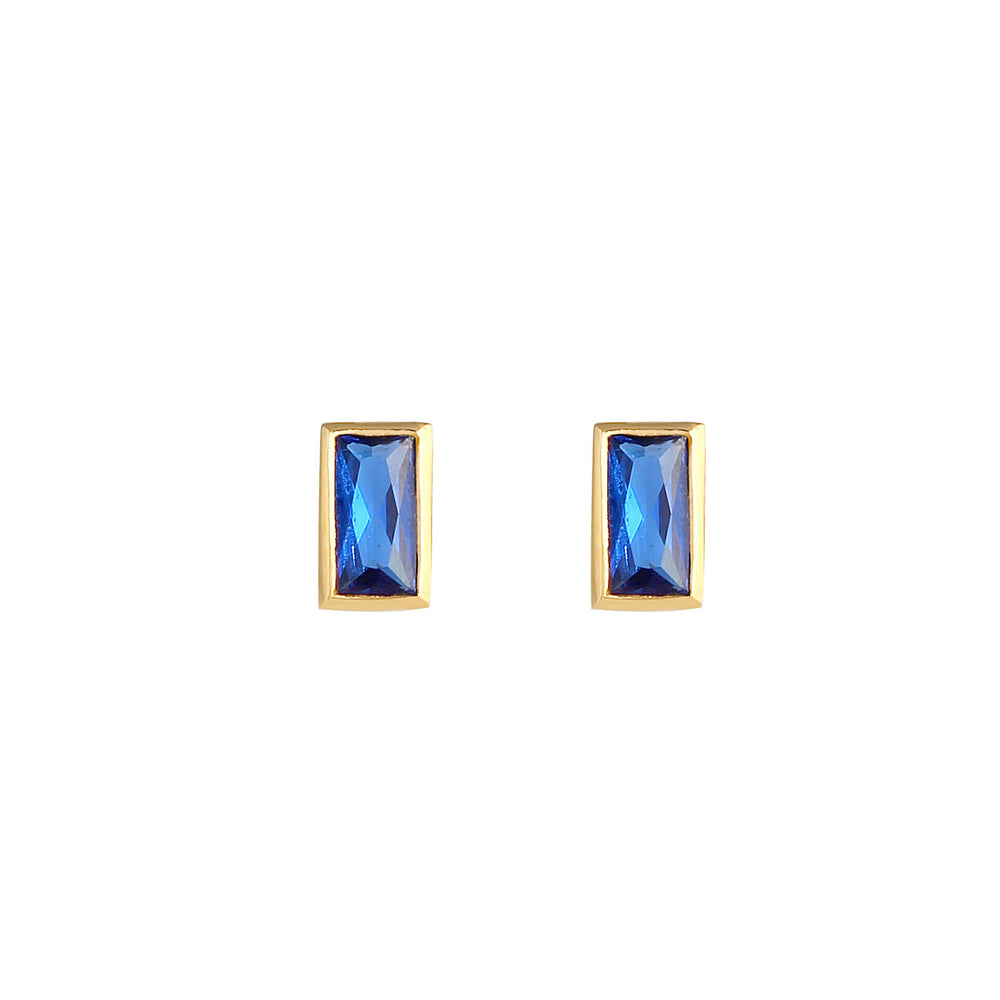 Stud Earrings | Sapphire blue )