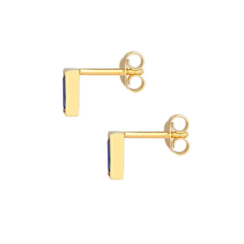 Stud Earrings | Sapphire blue )