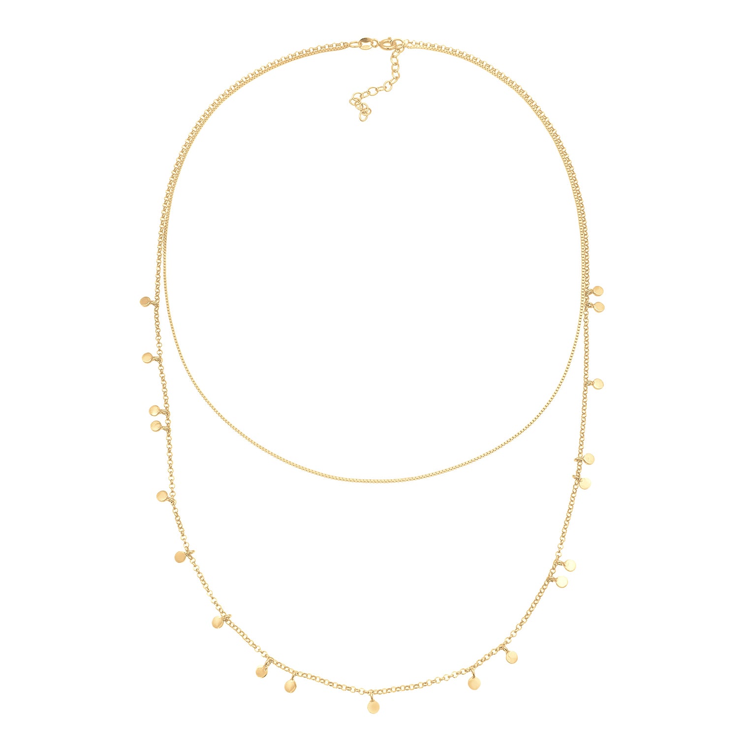 Gold - Elli | Layer-Halskette | 925 Sterling Silber vergoldet