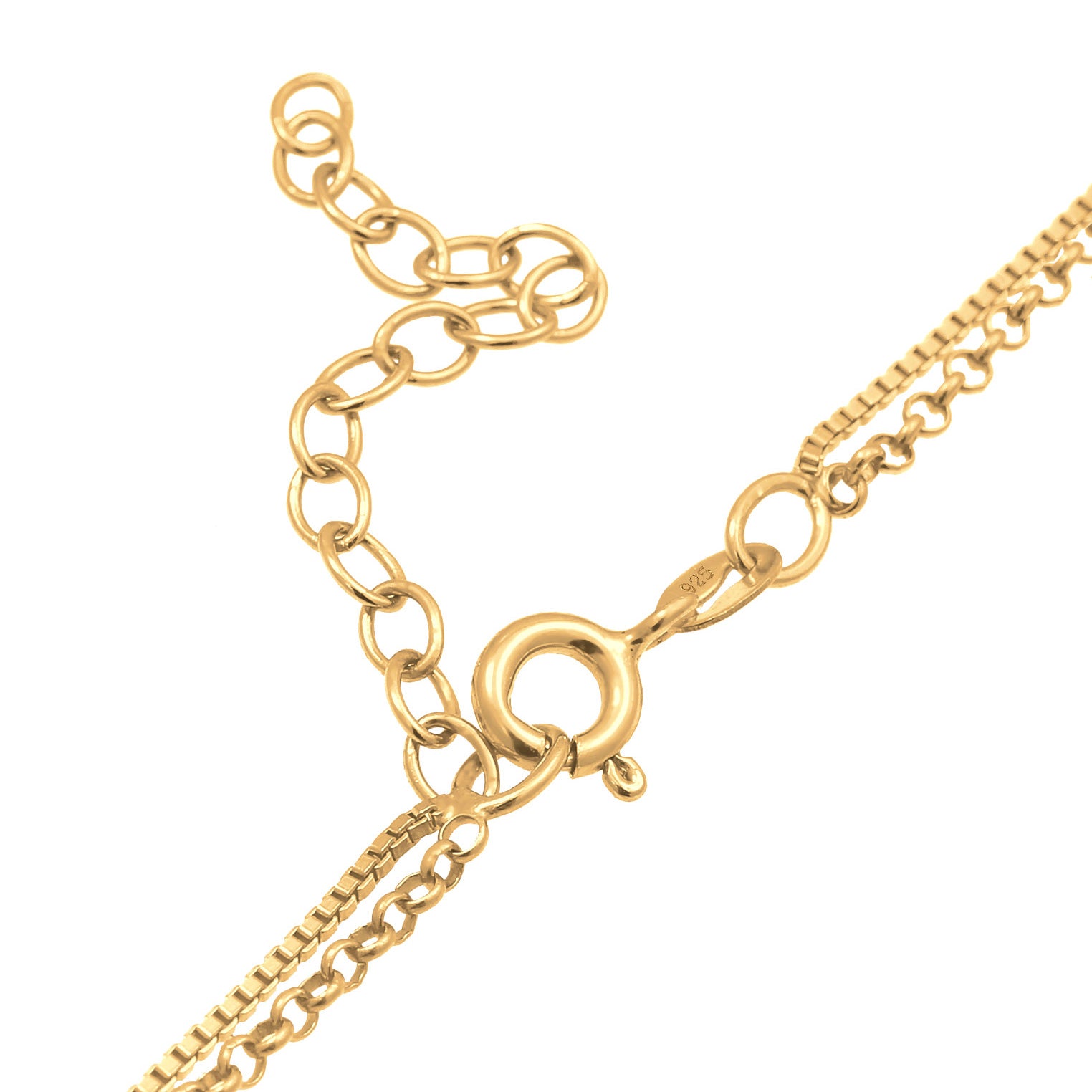 Gold - Elli | Layer-Halskette | 925 Sterling Silber vergoldet