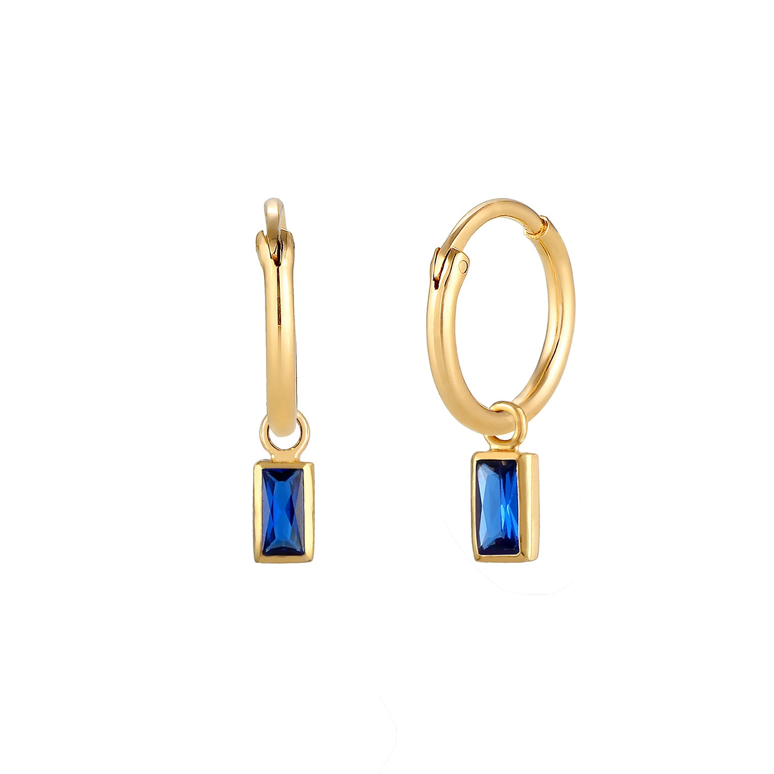 Gold - Elli | Ohrhänger | Saphir ( Blau ) | 925 Sterling Silber vergoldet