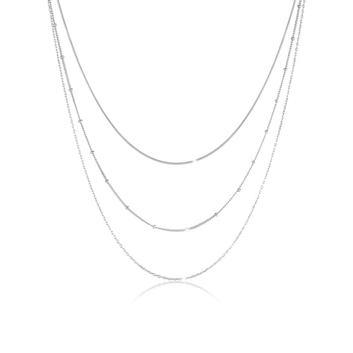 Silber - Elli | Layer-Halskette Chain Mix | 925er Sterling Silber