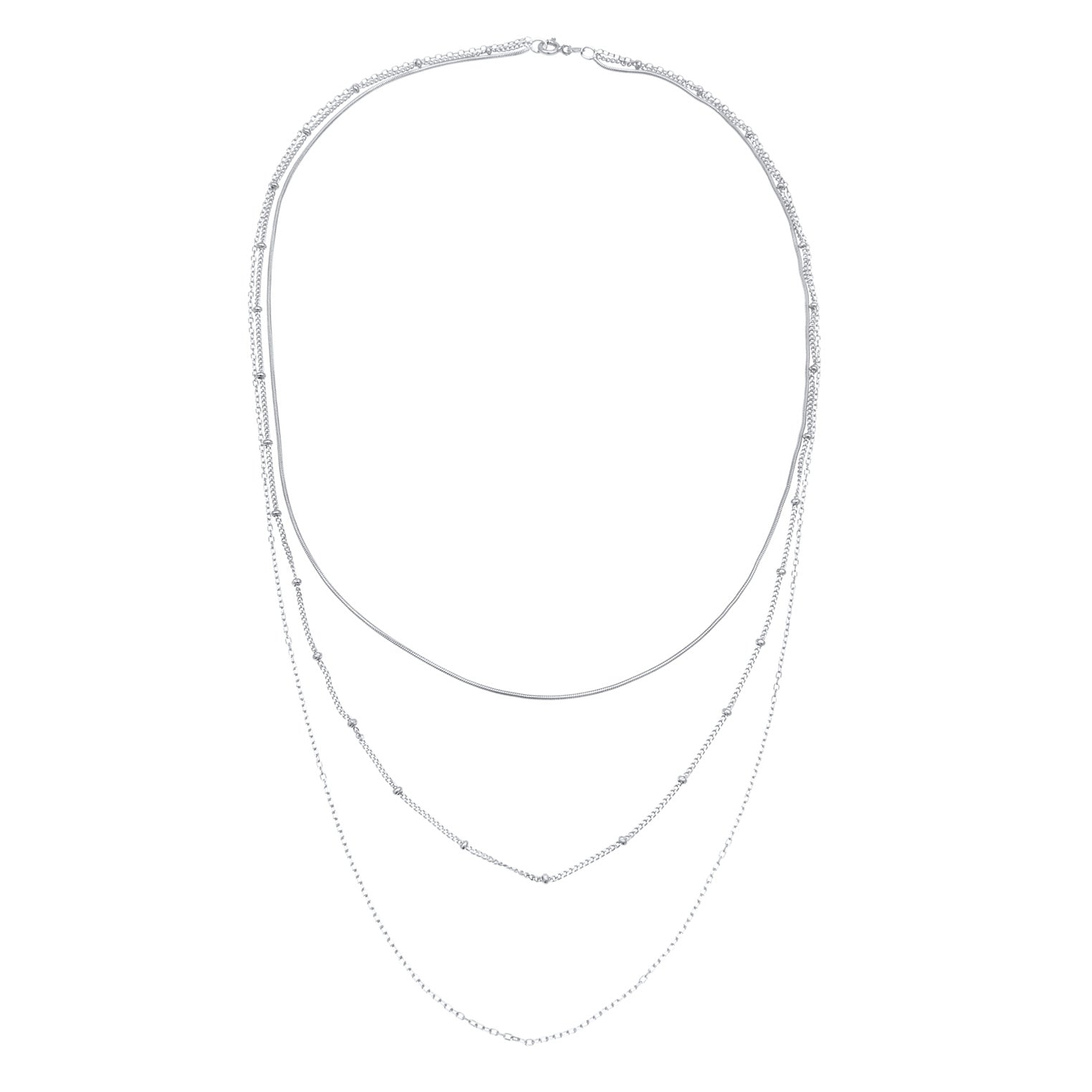 Silber - Elli | Layer-Halskette Chain Mix | 925er Sterling Silber
