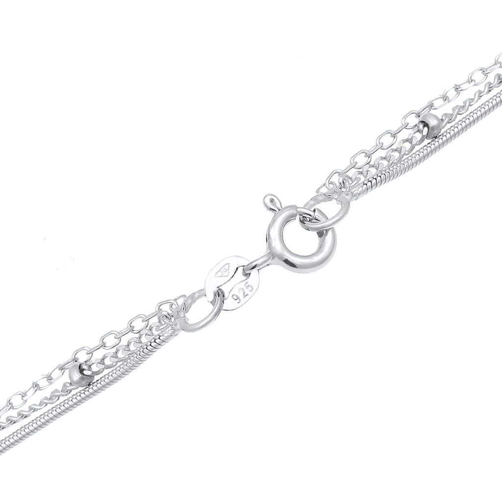 Silber - Elli | Layer-Halskette Chain Mix | 925er Sterling Silber
