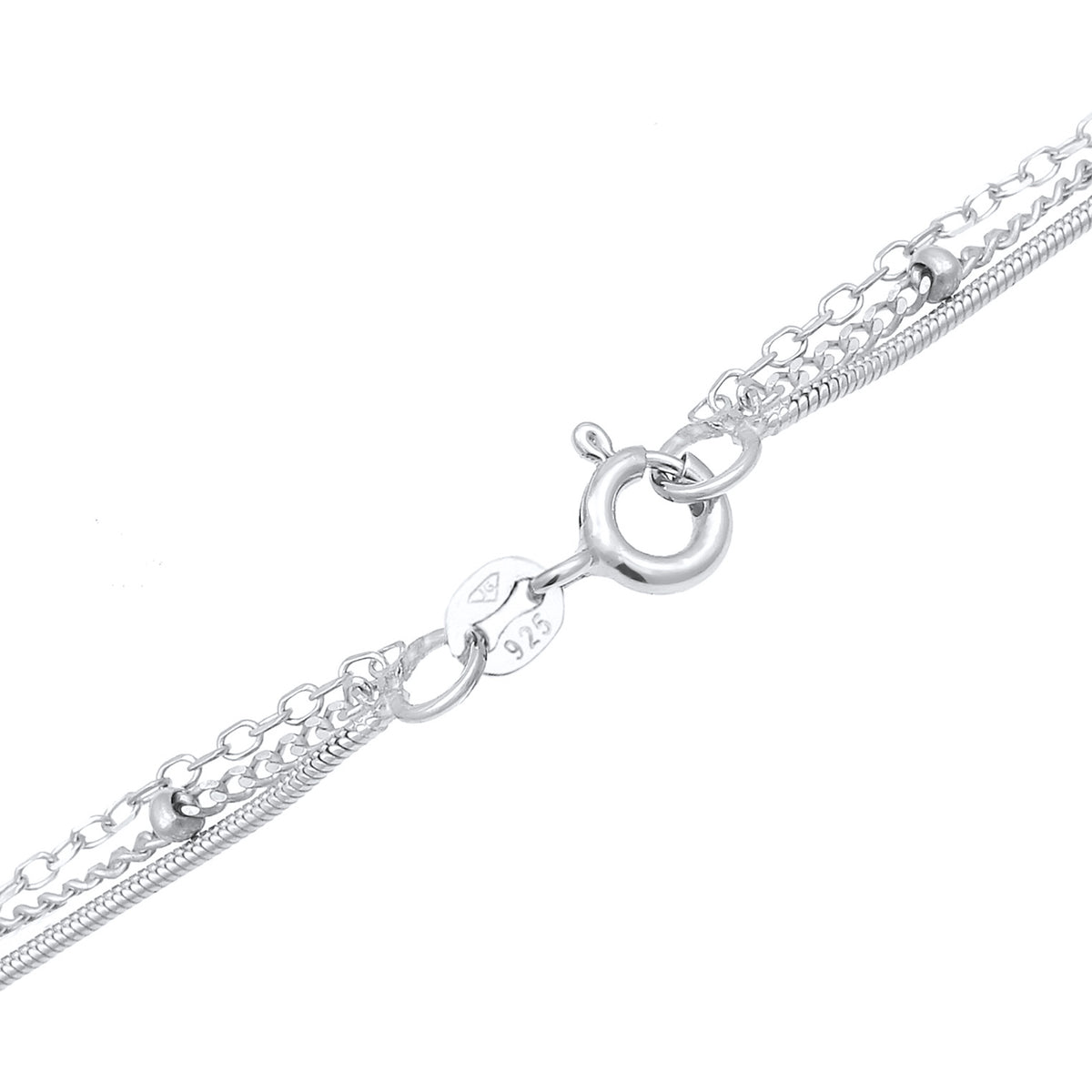 Silber - Elli | Layer-Halskette Chain Mix | 925er Sterling Silber