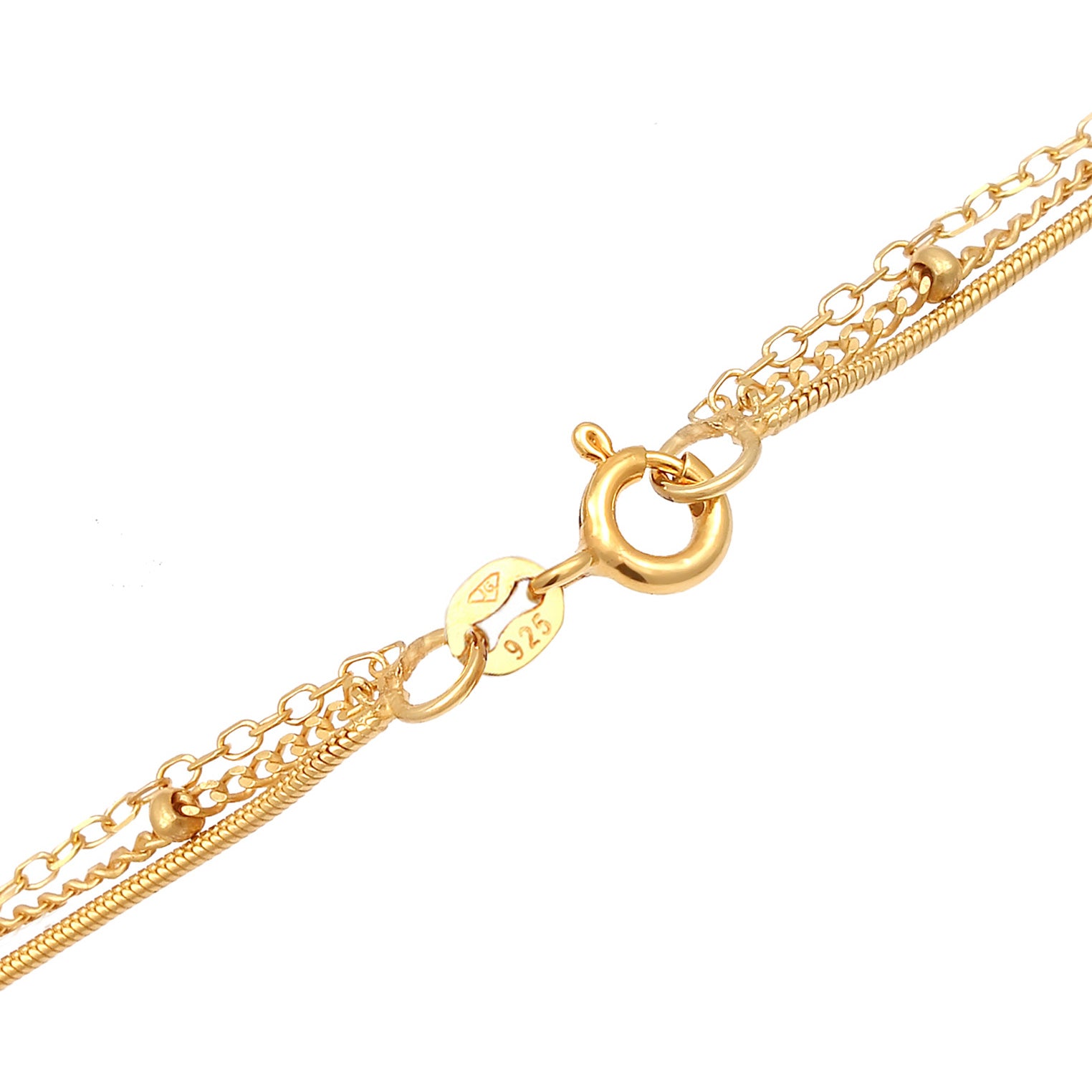 Gold - Elli | Kugel-Layer-Halskette | 925 Sterling Silber vergoldet